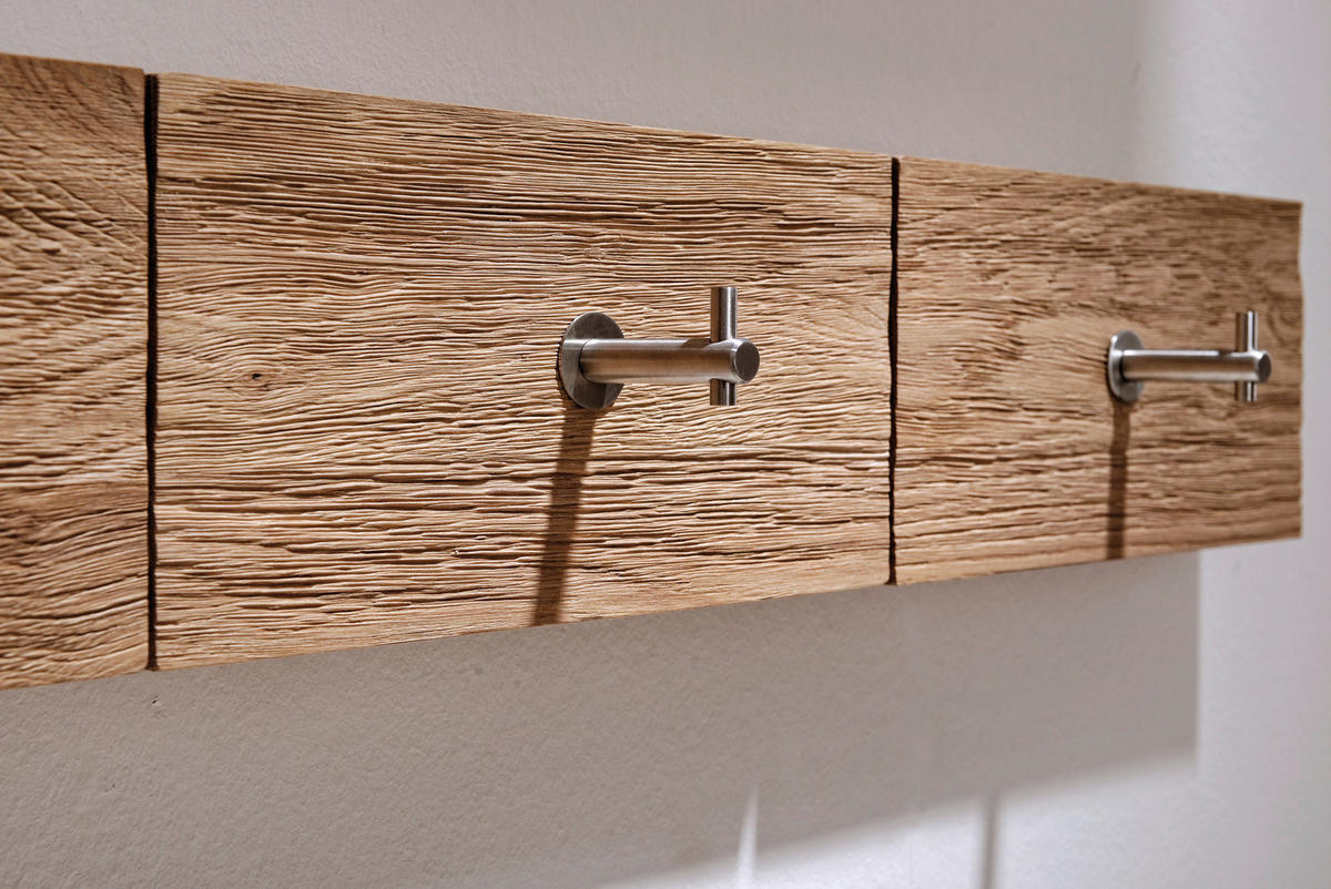 GARDEROBENLEISTE  in Wildeiche massiv Eichefarben  - Eichefarben, Design, Holz (96/15,6/5,2cm) - Voglauer