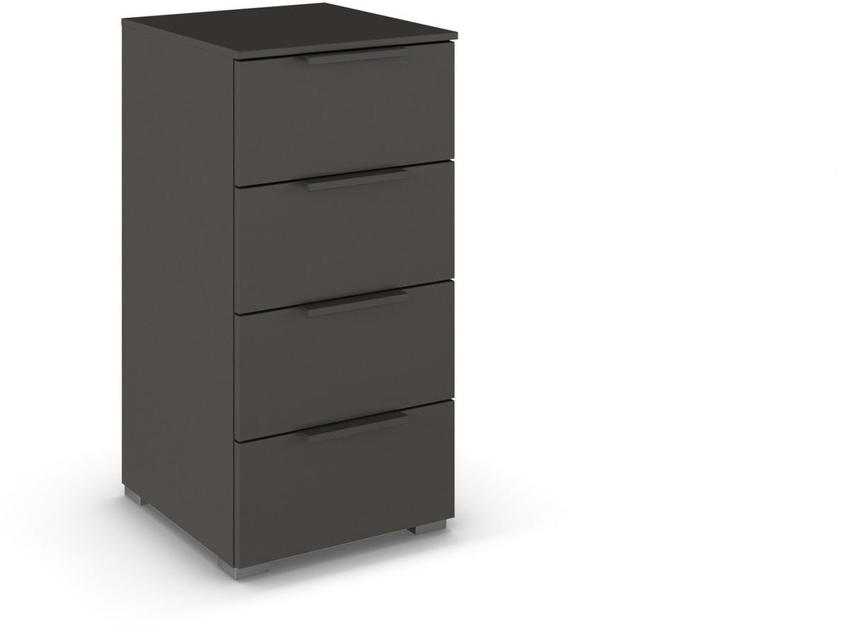 KOMMODE  in 50/81/42 cm  - Graphitfarben/Alufarben, Trend, Holzwerkstoff/Metall (50/81/42cm) - Novel