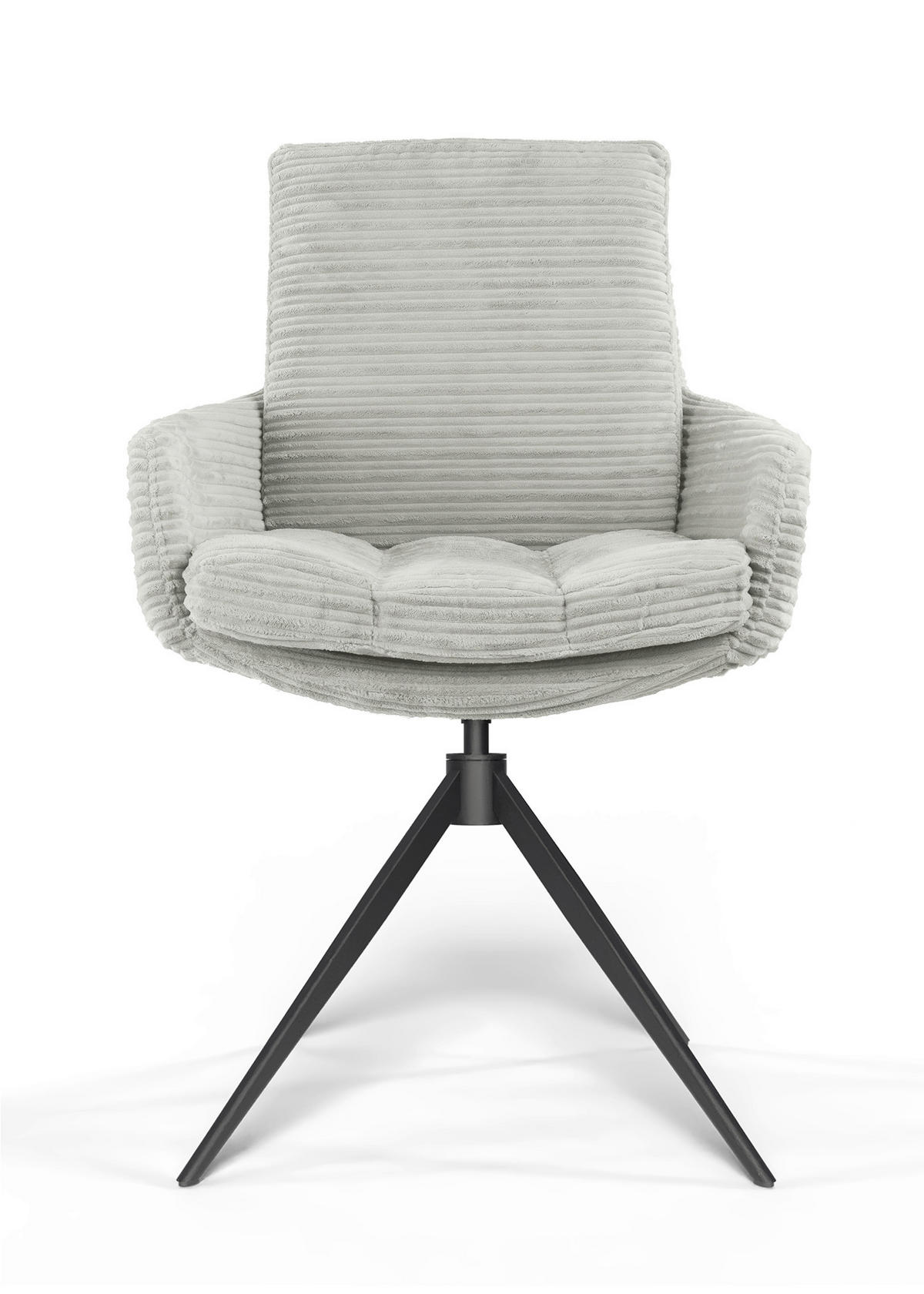 ARMLEHNSTUHL  Beinauswahl, Sitzfläche 360° drehbar, automatische Rückholfunktion, Stoff-/Lederauswahl gerippt  Naturfarben  - Schwarz/Naturfarben, Design, Textil/Metall (60/91/62cm) - Valdera