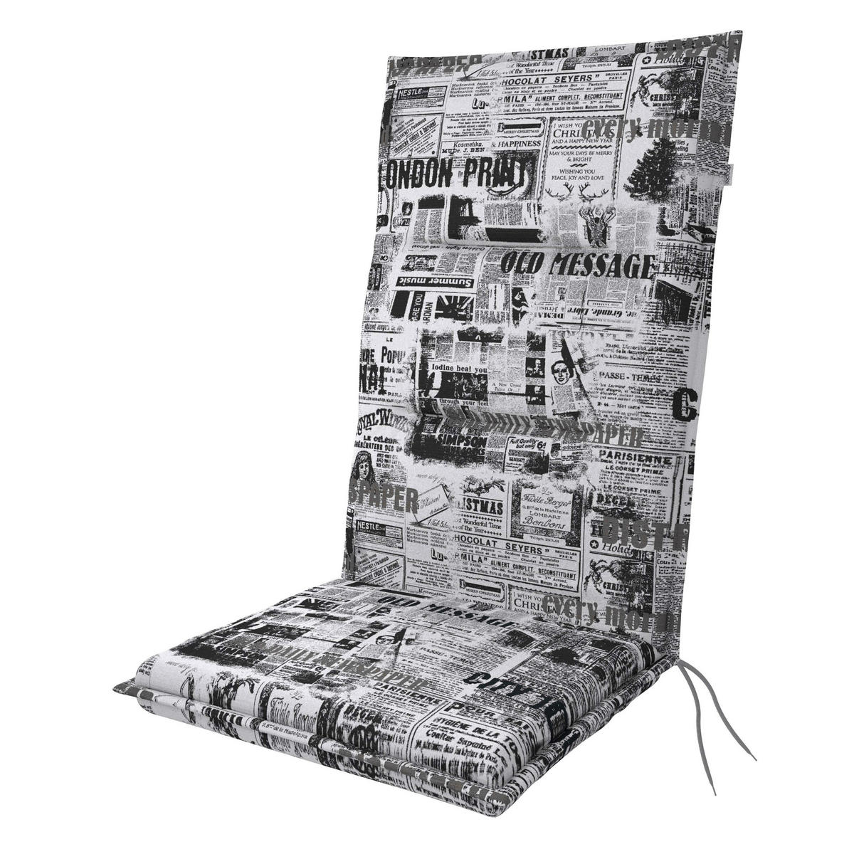 PODLOŽKA NA ŽIDLI, 48/118/5 cm - bílá/antracitová, Basics, textil (48/118/5cm) - Doppler