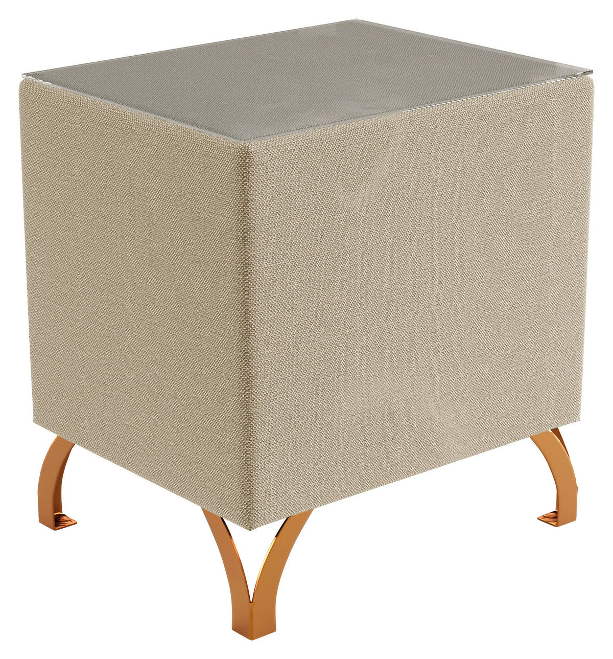NACHTSCHRANK 45/55/45 cm  - Beige/Kupferfarben, Design, Glas/Textil (45/55/45cm) - Esposa