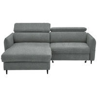 ECKSOFA  in Samt Grau  - Schwarz/Grau, Design, Holz/Textil (185/232cm) - Stylife