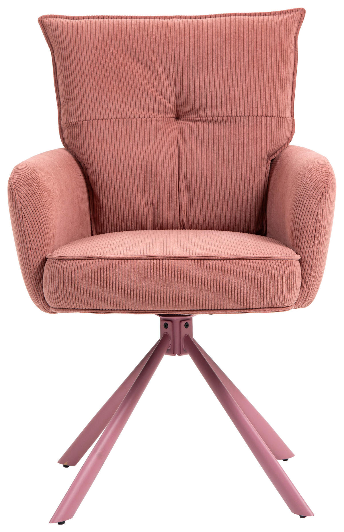 ARMLEHNSTUHL  in Feincord  - Rosa, Design, Textil/Metall (61/95/67cm) - Novel