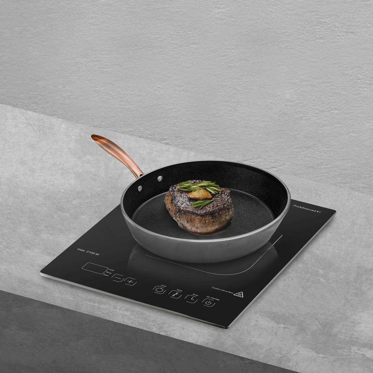 INDUKTIONSKOCHFELD ProAdvanced E1  - Schwarz, Basics, Glas (29,0/6,5/36,0cm) - CASO Design