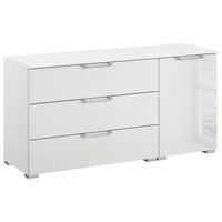 SIDEBOARD 120/61/42 cm Klar, Weiss  - Klar/Weiss, Design, Glas/Holzwerkstoff (120/61/42cm) - Novel