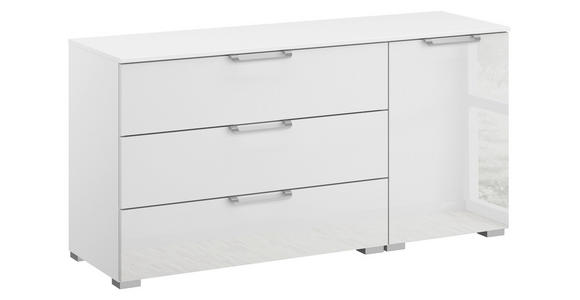 SIDEBOARD  in 120/61/42 cm  - Klar/Silberfarben, Design, Glas/Holzwerkstoff (120/61/42cm) - Novel