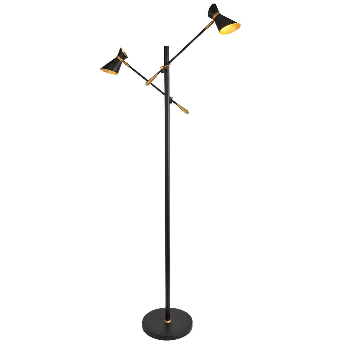LED-STEHLEUCHTE 28/160/55 cm  - Schwarz, Basics, Metall (28/160/55cm) - Searchlight