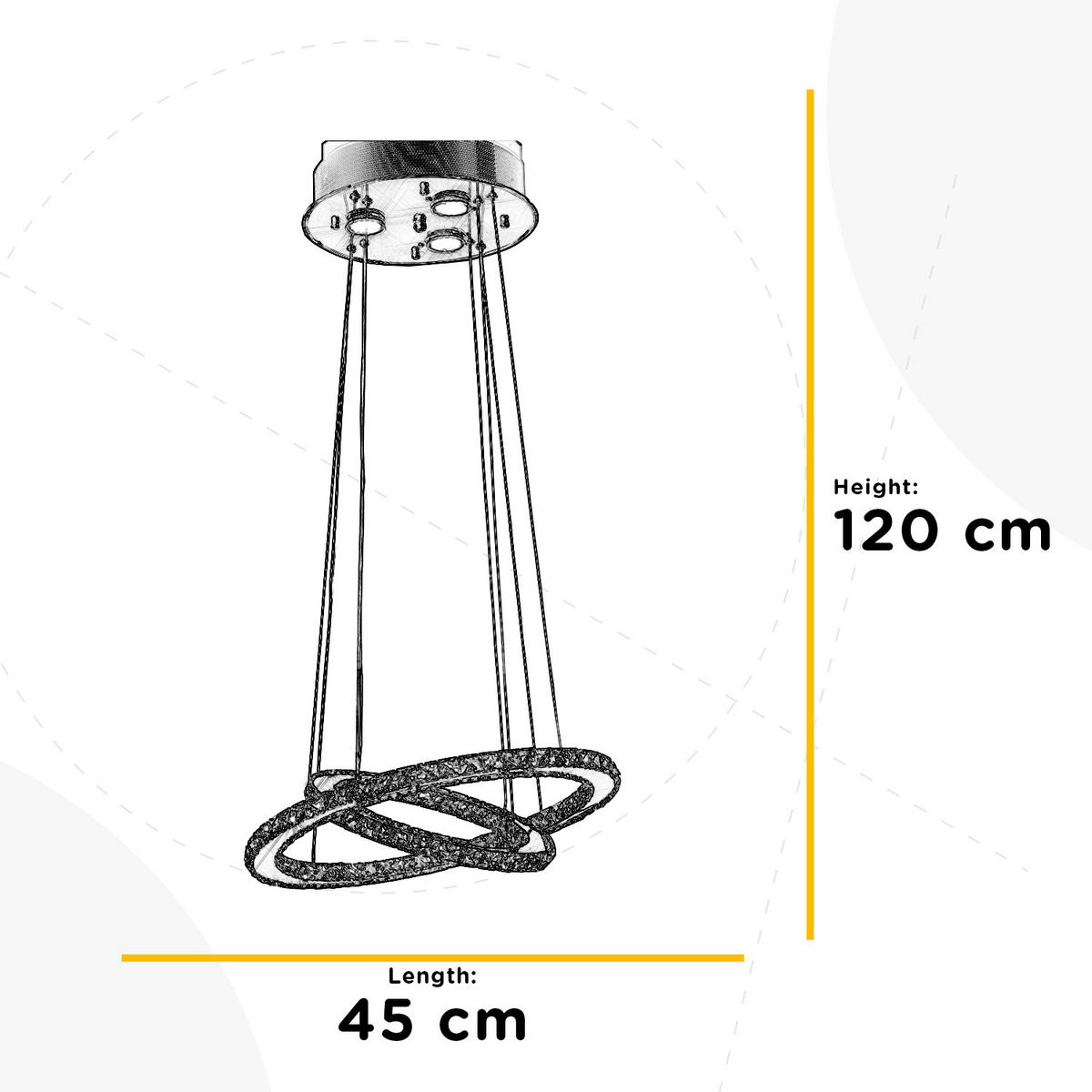 LED-HÄNGELEUCHTE 45/120 cm  - Chromfarben, Design, Metall (45/120cm)