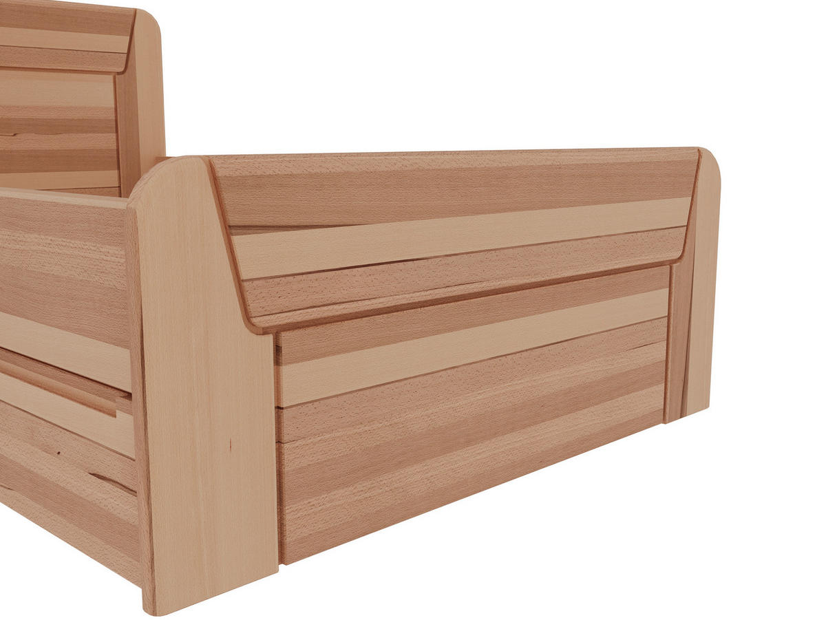 BETT 100/200 cm  in Kernbuche  - Kernbuche, MODERN, Holz (100/200cm) - MID.YOU