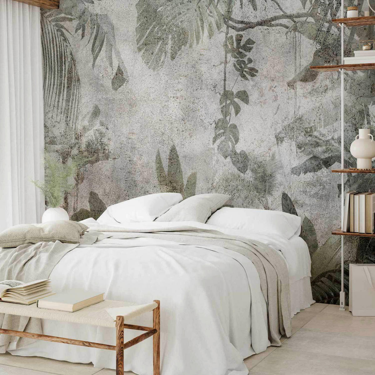 FOTOTAPETE  - Waldgrün/Grau, LIFESTYLE, Textil (250/175cm) - artgeist