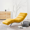 RELAXLIEGE in Webstoff Gelb  - Gelb/Silberfarben, Design, Textil/Metall (65/65/171cm) - Livetastic