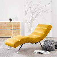 RELAXLIEGE SWING Webstoff Gelb  - Gelb/Silberfarben, Design, Textil/Metall (65/65/171cm) - Livetastic