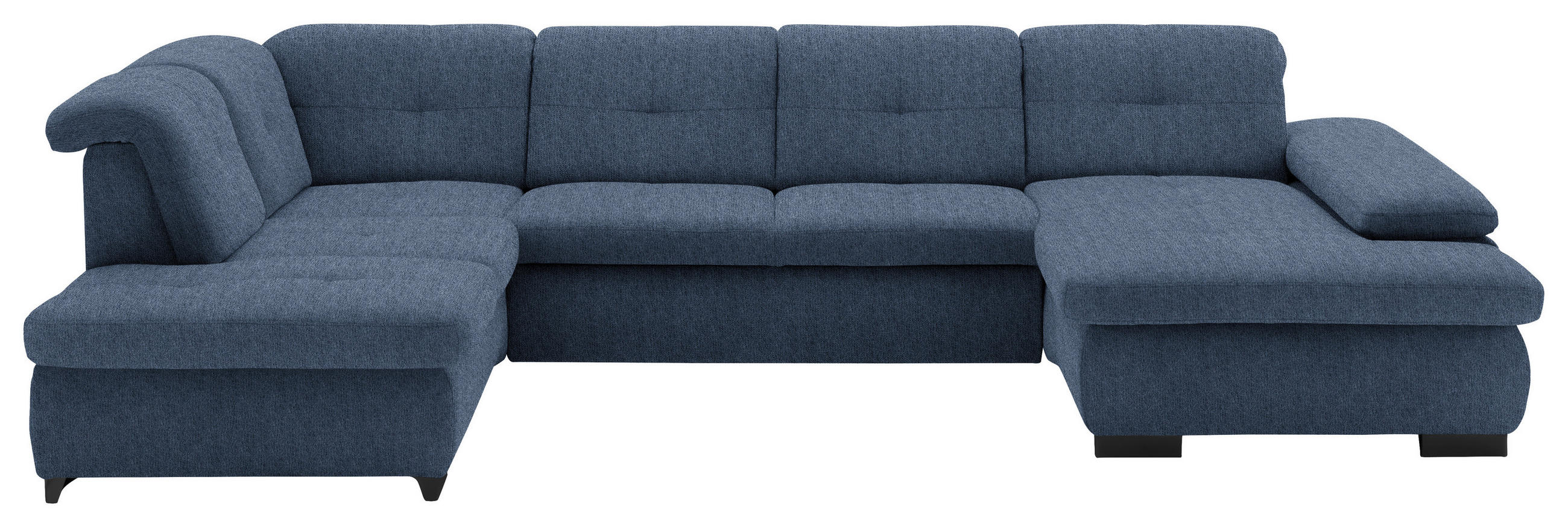 WOHNLANDSCHAFT Blau Webstoff  - Blau/Schwarz, Design, Textil/Metall (210/337/174cm) - Beldomo Style
