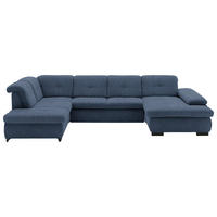 WOHNLANDSCHAFT Blau Webstoff  - Blau/Schwarz, Design, Textil/Metall (210/337/174cm) - Beldomo Style