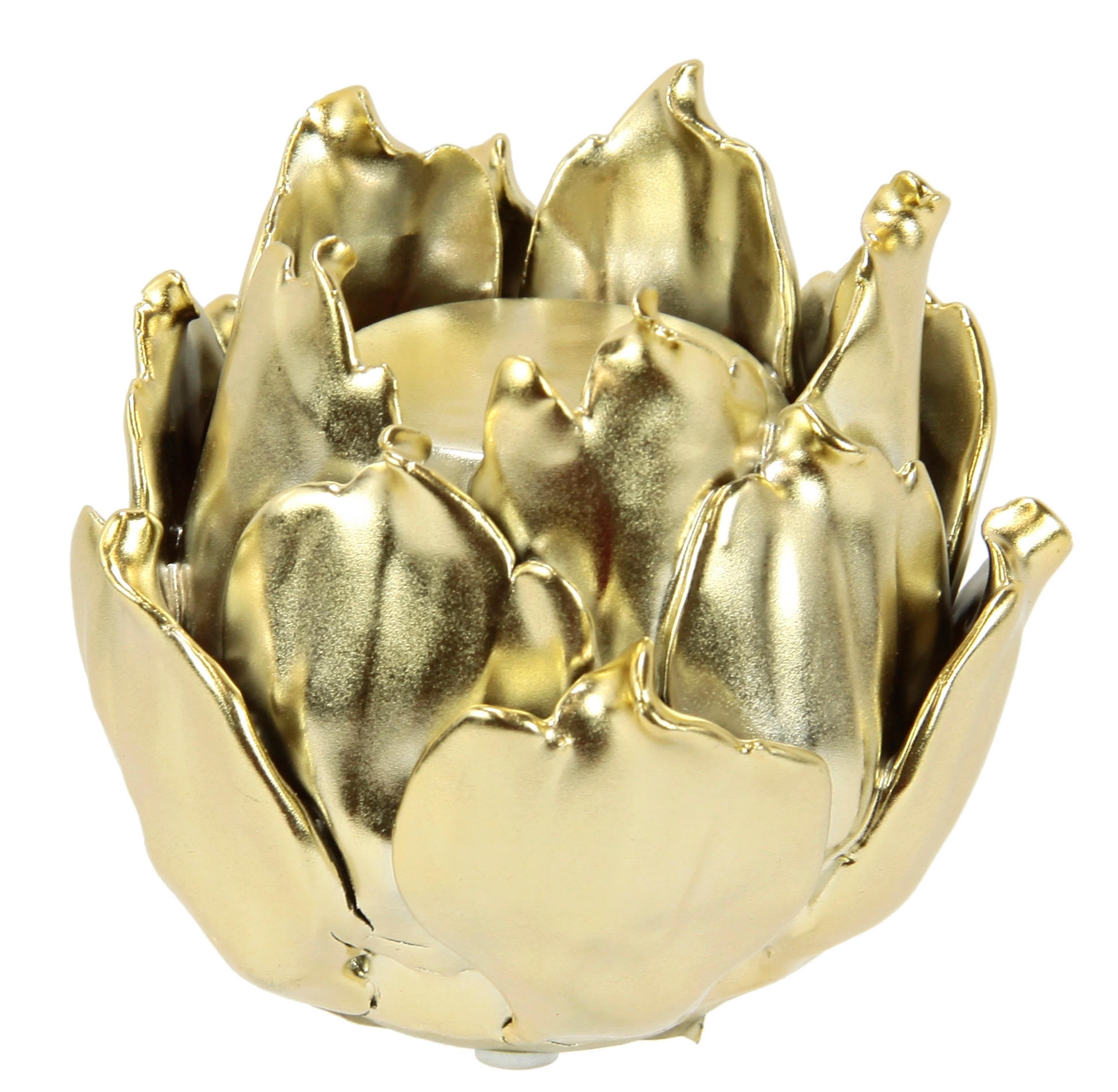 TEELICHTHALTER  - Goldfarben, KONVENTIONELL, Keramik (10/9cm)