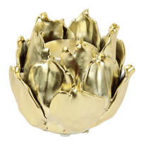 TEELICHTHALTER  - Goldfarben, KONVENTIONELL, Keramik (10/9cm)