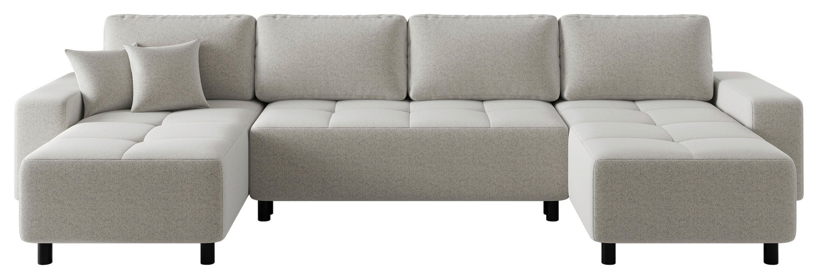 WOHNLANDSCHAFT Elfenbein Jacquard  - Elfenbein/Schwarz, MODERN, Kunststoff/Textil (144/318/144cm) - Carryhome