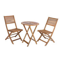 BALKONSET  3-teilig  - Braun, Basics, Holz - Gardenson
