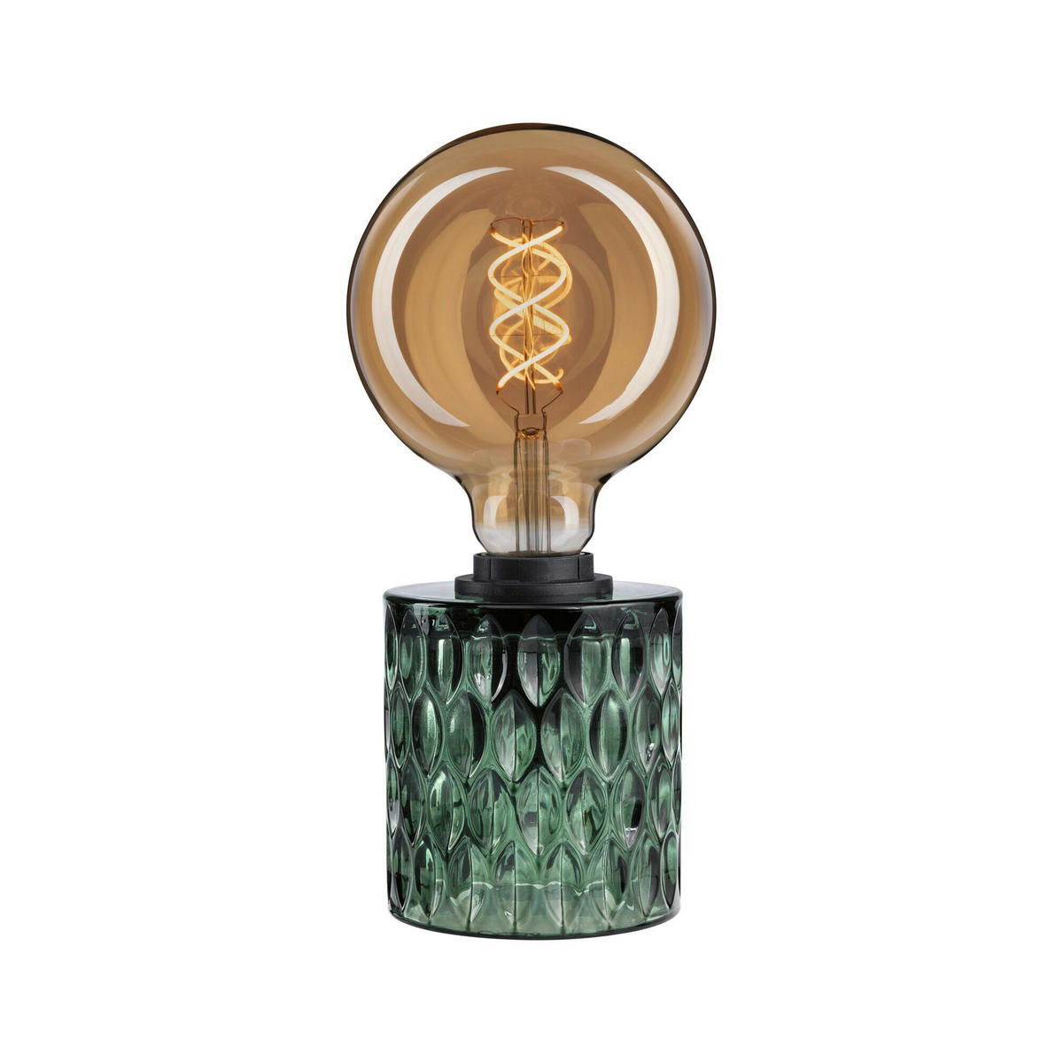 AKKU-TISCHLEUCHTE 11/13 cm  - Grün, Design, Glas (11/13cm) - Paulmann