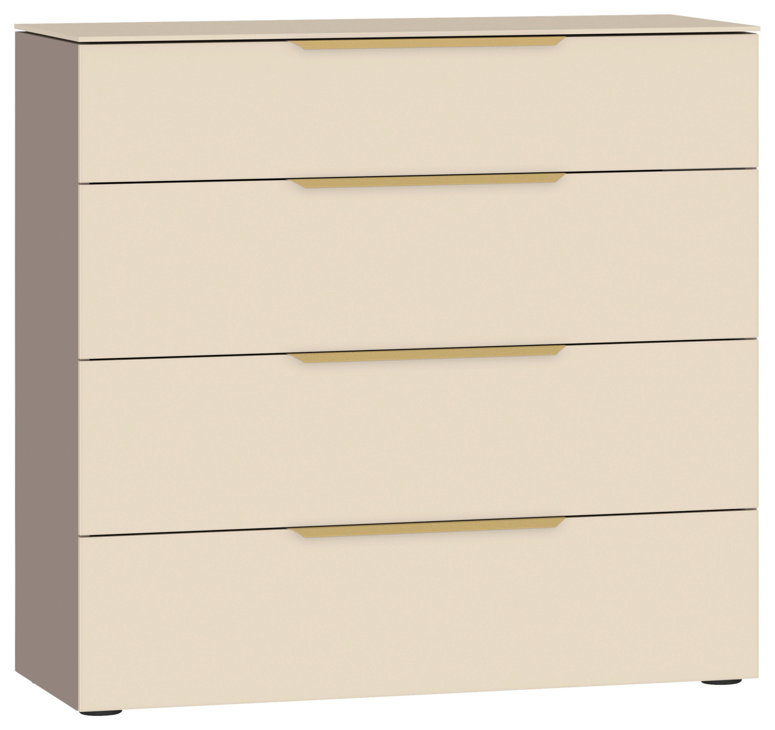 KOMMODE , 90/87/43 cm, 4 Schublade(n)  - Hellbraun/Creme, Design, Glas/Holzwerkstoff (90/87/43cm) - Jutzler