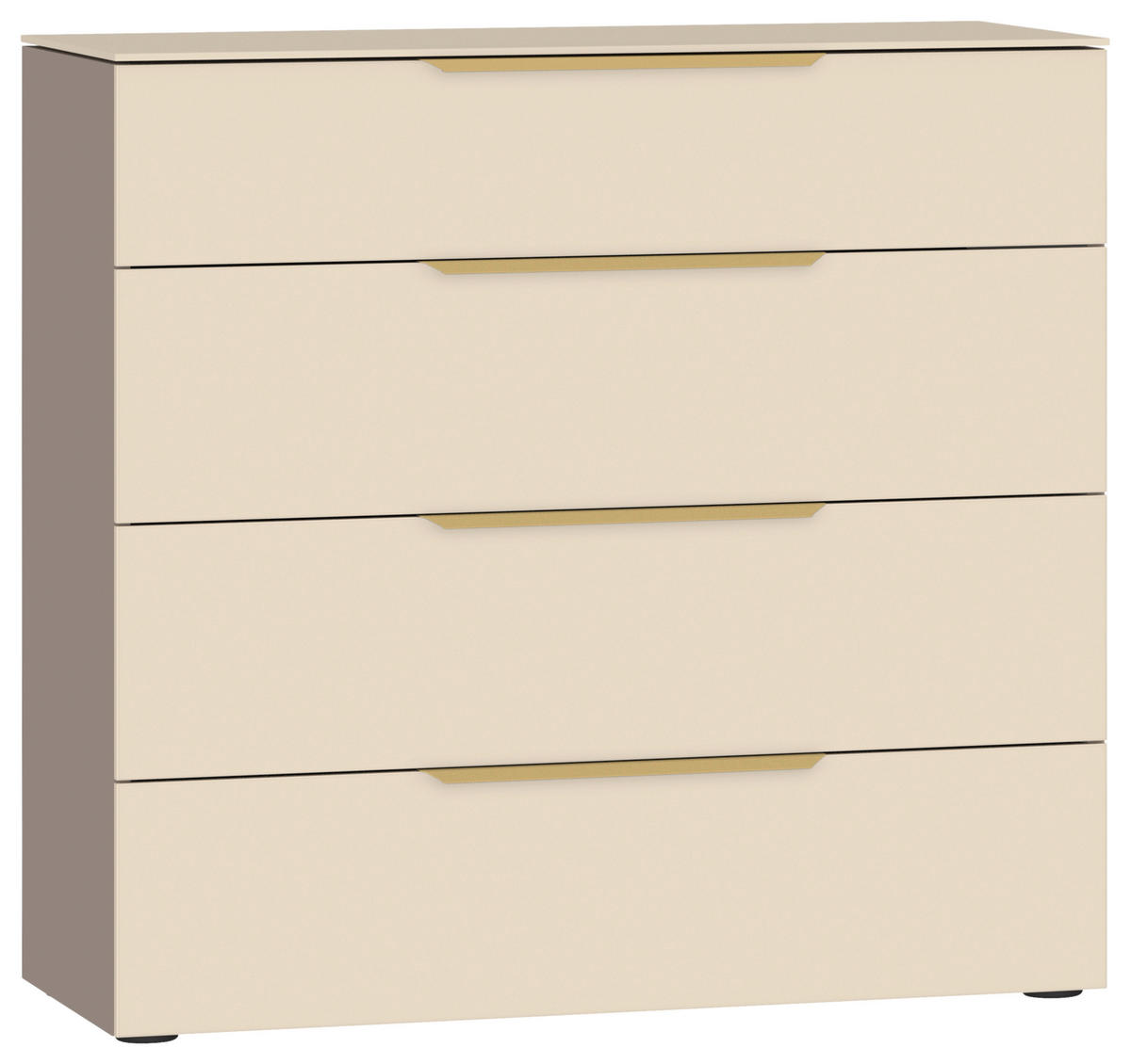 KOMMODE , 90/87/43 cm, 4 Schublade(n)  - Hellbraun/Creme, Design, Glas/Holzwerkstoff (90/87/43cm) - Jutzler