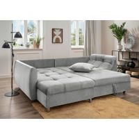 ECKSOFA in Mikrofaser Silberfarben  - Chromfarben/Silberfarben, Design, Kunststoff/Textil (190/250cm) - Livetastic