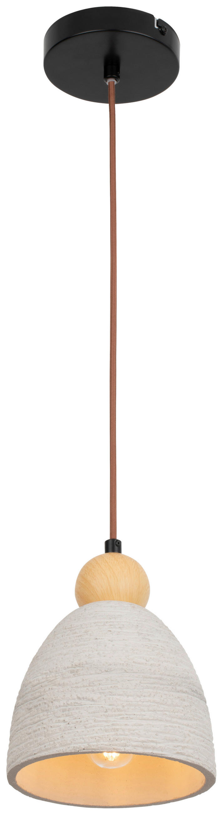 HÄNGELEUCHTE 16/120 cm   - Eichefarben/Grau, Design, Stein/Metall (16/120cm) - Collet's Monde