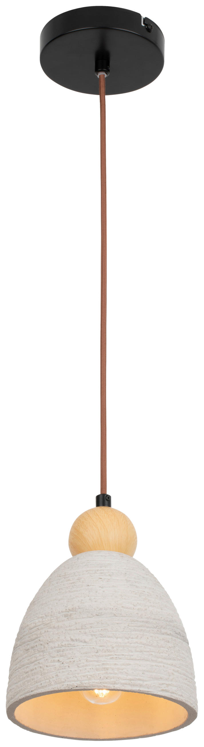 HÄNGELEUCHTE 16/120 cm   - Eichefarben/Grau, Design, Stein/Metall (16/120cm) - Collet's Monde