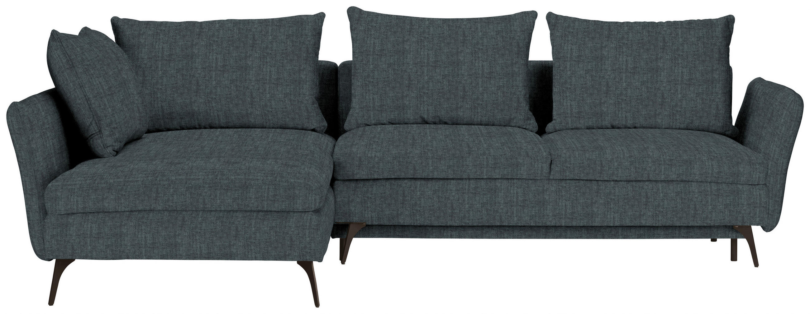 ECKSOFA Türkis Webstoff  - Türkis/Schwarz, Design, Textil/Metall (182/280cm) - Stylife