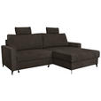 ECKSOFA Mokka Struktur  - Schwarz/Mokka, KONVENTIONELL, Textil/Metall (230/164cm) - Carryhome