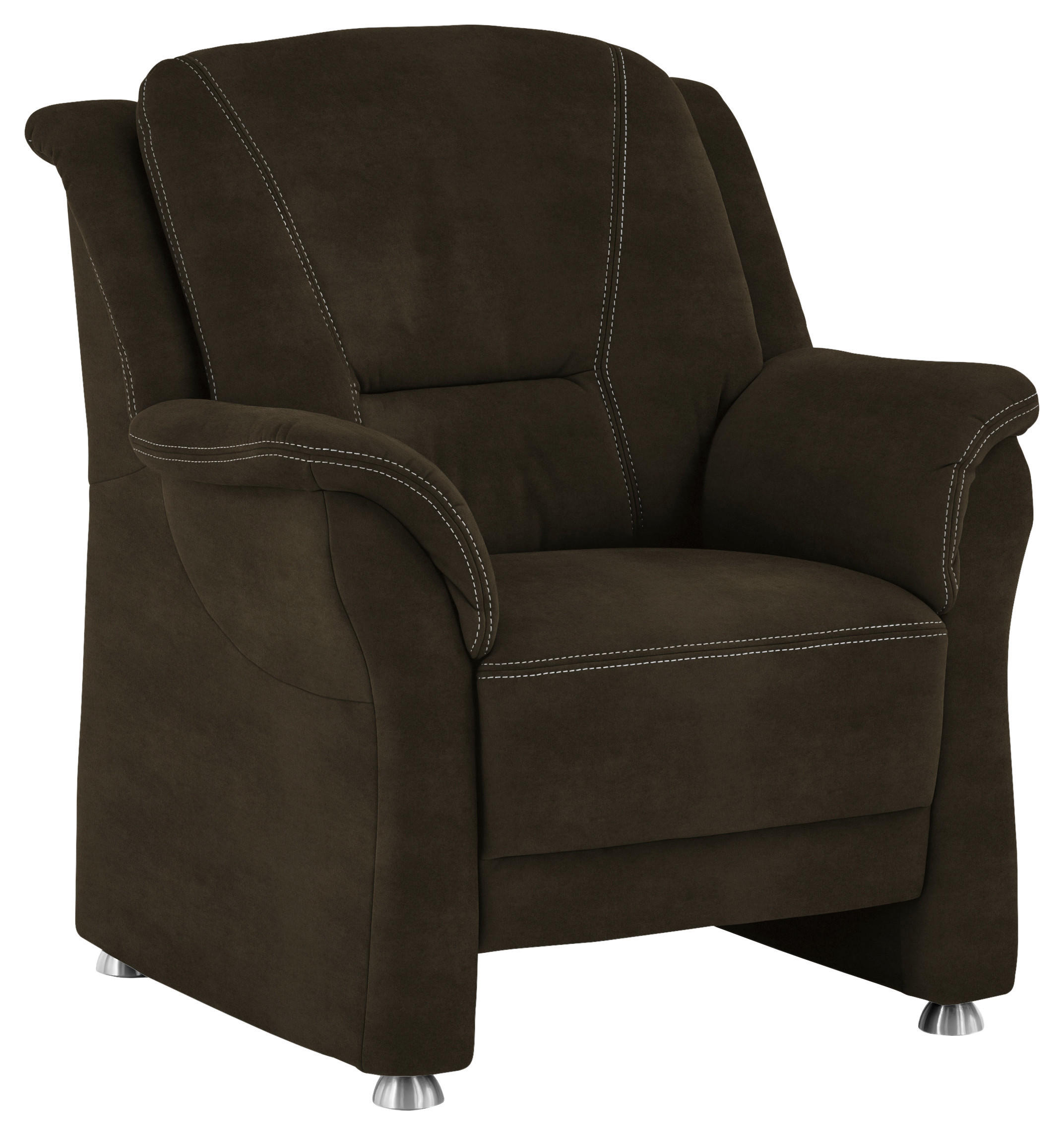 SESSEL in Mikrofaser Grün  - Beige/Alufarben, Konventionell, Textil/Metall (90/100/92cm) - Beldomo Comfort