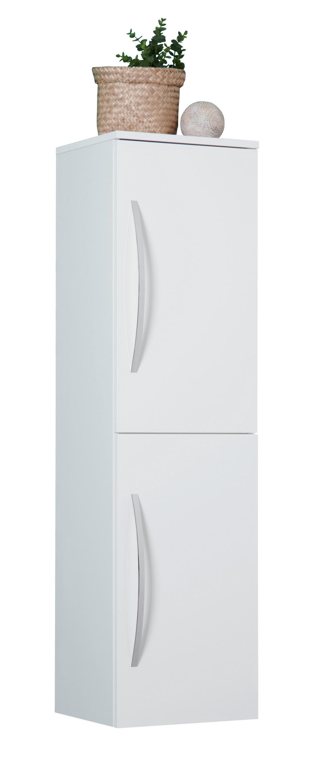 SREDNJI ORMAR - boja hroma/bela, Moderno, staklo/metal (35/128/32cm) - Ti'me