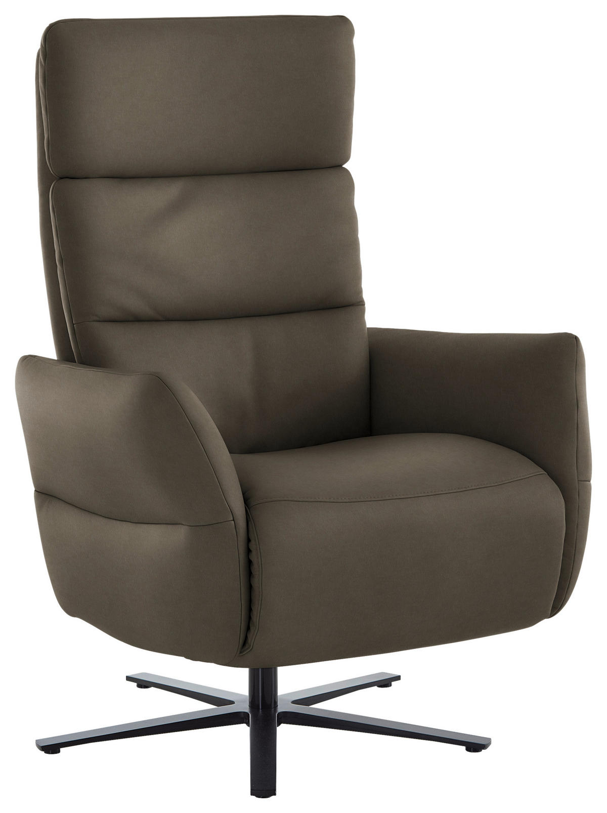 RELAXSESSEL in Leder Graubraun  - Graubraun/Schwarz, Design, Leder/Metall (82/119/85cm) - Dieter Knoll