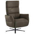 RELAXSESSEL in Leder Graubraun  - Graubraun/Schwarz, Design, Leder/Metall (82/119/85cm) - Dieter Knoll