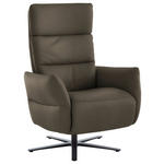 RELAXSESSEL in Leder Graubraun  - Graubraun/Schwarz, Design, Leder/Metall (82/119/85cm) - Dieter Knoll
