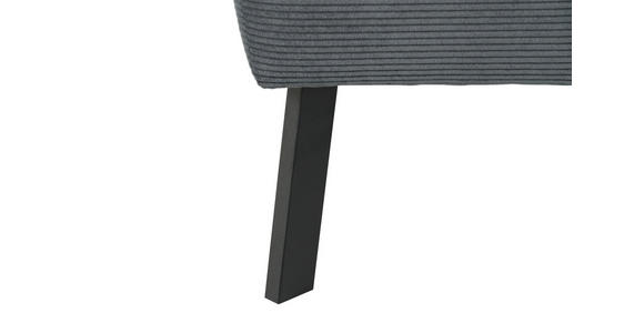 ECKSOFA in Feincord Anthrazit 280/205 cm - Anthrazit/Schwarz, Design, Textil/Metall (280/205cm) - Xora