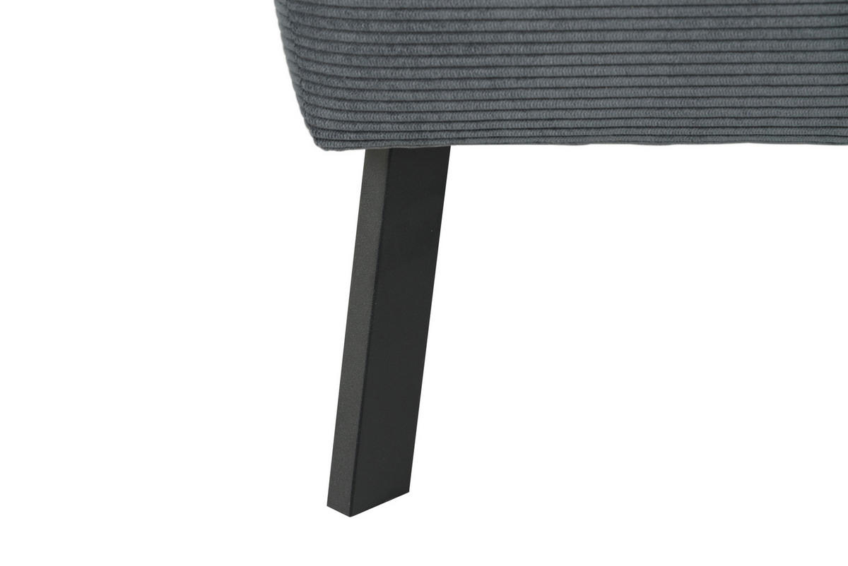 ECKSOFA in Feincord Anthrazit  205/280 cm  - Anthrazit/Schwarz, Design, Textil/Metall (205/280cm) - Xora