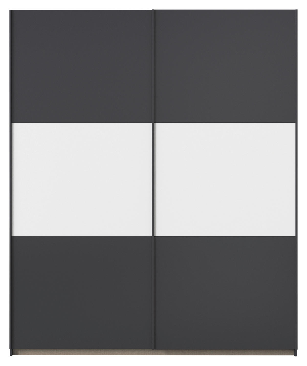 SCHWEBETÜRENSCHRANK in Grau, Weiss, Alufarben  - Weiss/Alufarben, Modern, Holzwerkstoff/Metall (175/210/59cm) - Rauch Möbel