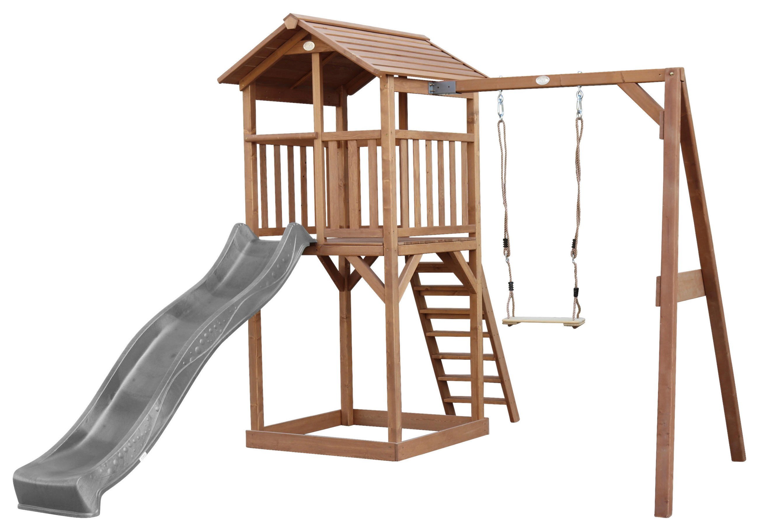 SPIELTURM 283,6/241,9/349 cm  - Braun/Grau, KONVENTIONELL, Holz/Kunststoff (283,6/241,9/349cm) - Ambia Garden