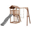 SPIELTURM 283,6/241,9/349 cm  - Braun/Grau, Konventionell, Holz/Kunststoff (283,6/241,9/349cm)