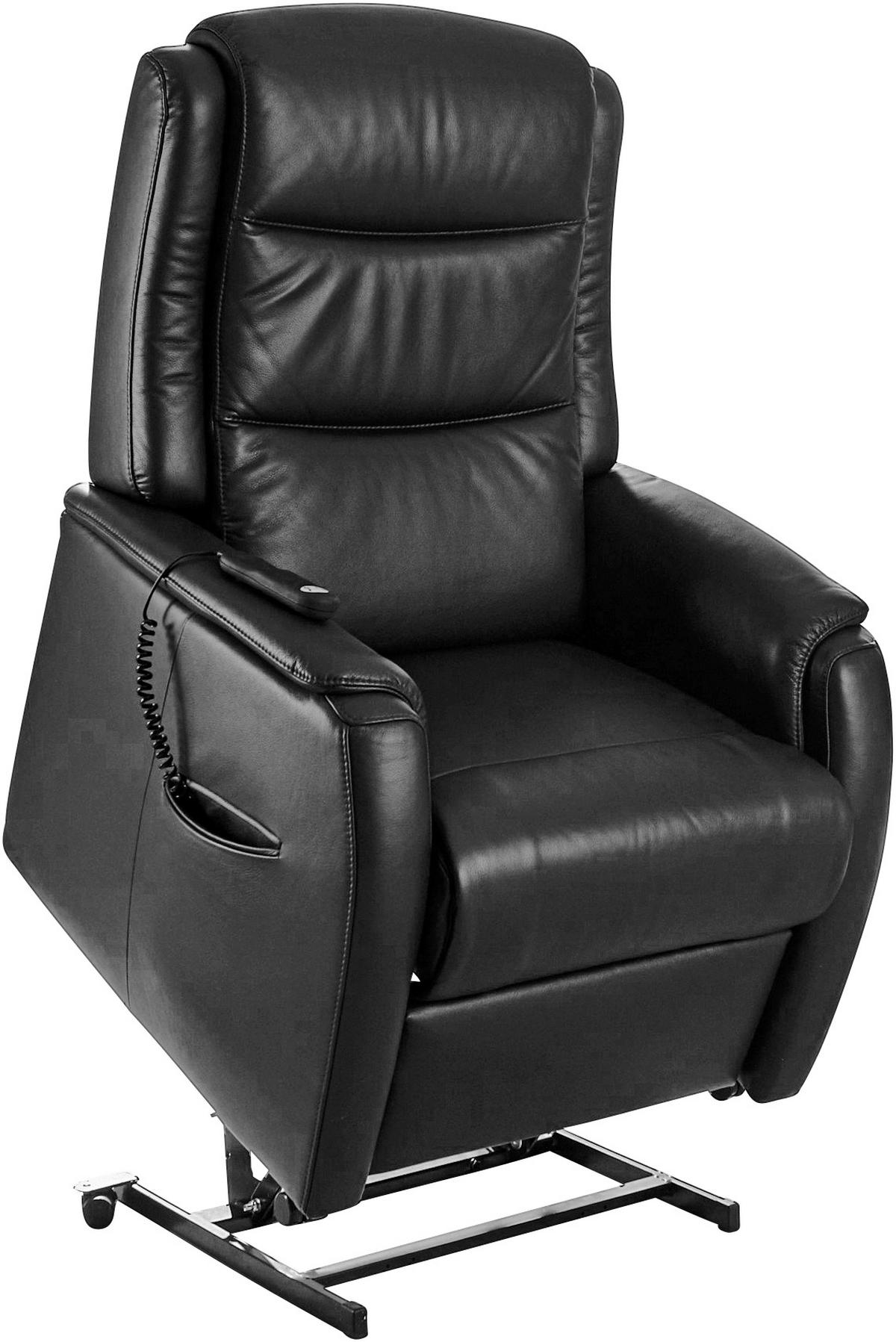 FERNSEHSESSEL in Schwarz  - Schwarz, Konventionell, Leder/Kunststoff (72/109/82cm) - Valdera