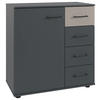 KOMMODE , 81/83/41 cm, 4 Schublade(n)  - Schwarz/Graphitfarben, Konventionell, Holzwerkstoff/Kunststoff (81/83/41cm) - Carryhome