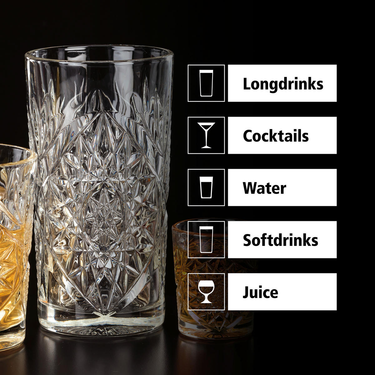 GLÄSERSET HOBSTAR  12-teilig  - Klar, Basics, Glas (8,5/16cm)