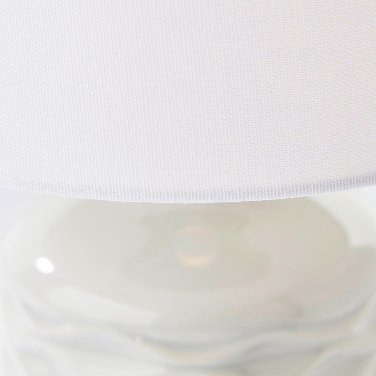STOLNÁ LAMPA, E14, 25/42 cm  - sivá/biela, Design, kov/textil (25/42cm)
