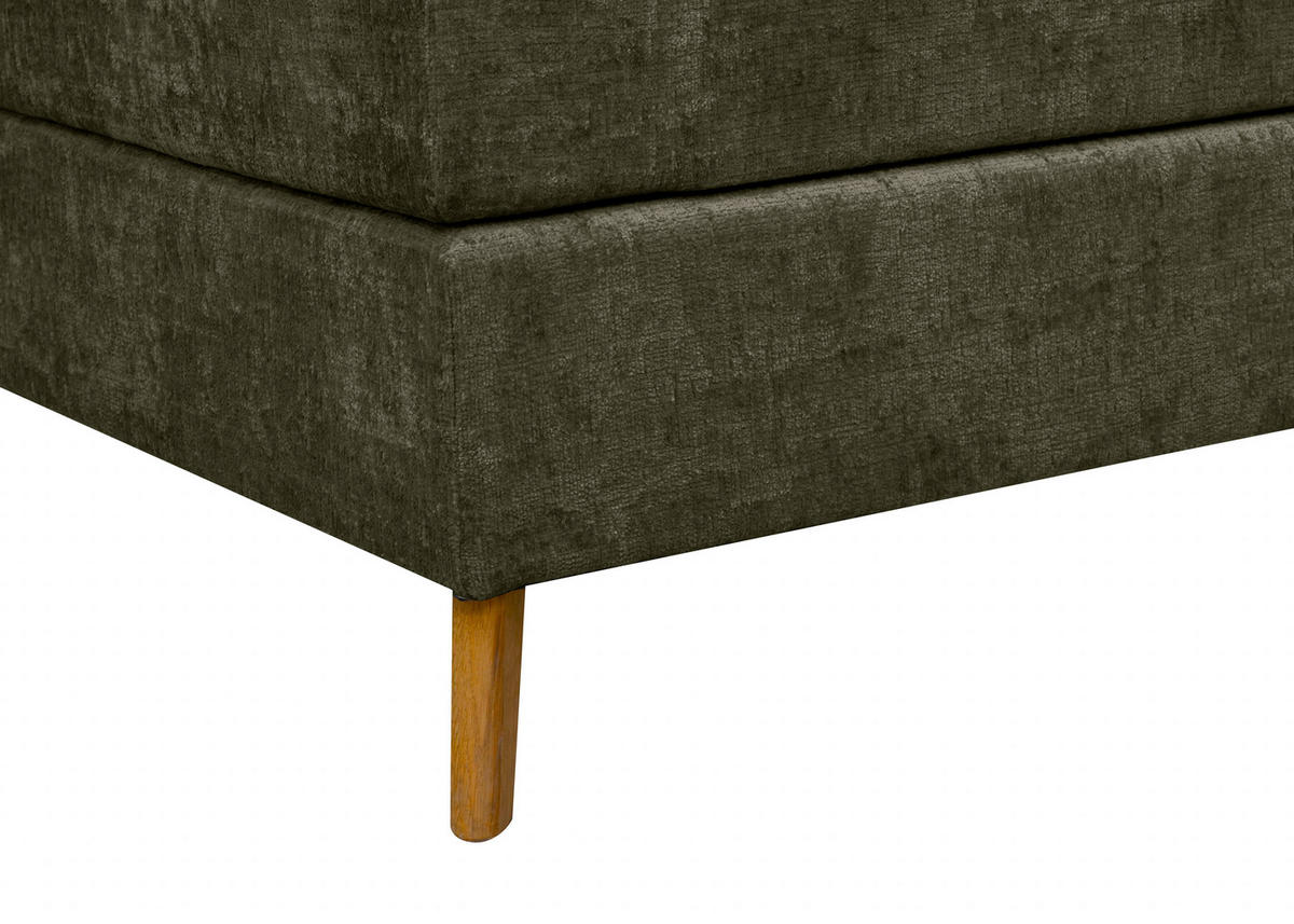 BOXSPRINGBETT 180/200 cm  in Dunkelgrün  - Dunkelgrün/Eichefarben, Konventionell, Holz/Textil (180/200cm) - Carryhome