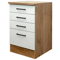 SCHUBKASTENUNTERSCHRANK 50/85/57 cm  in Eichefarben, Magnolie  - Eichefarben/Magnolie, KONVENTIONELL, Holzwerkstoff/Metall (50/85/57cm) - FlexWell
