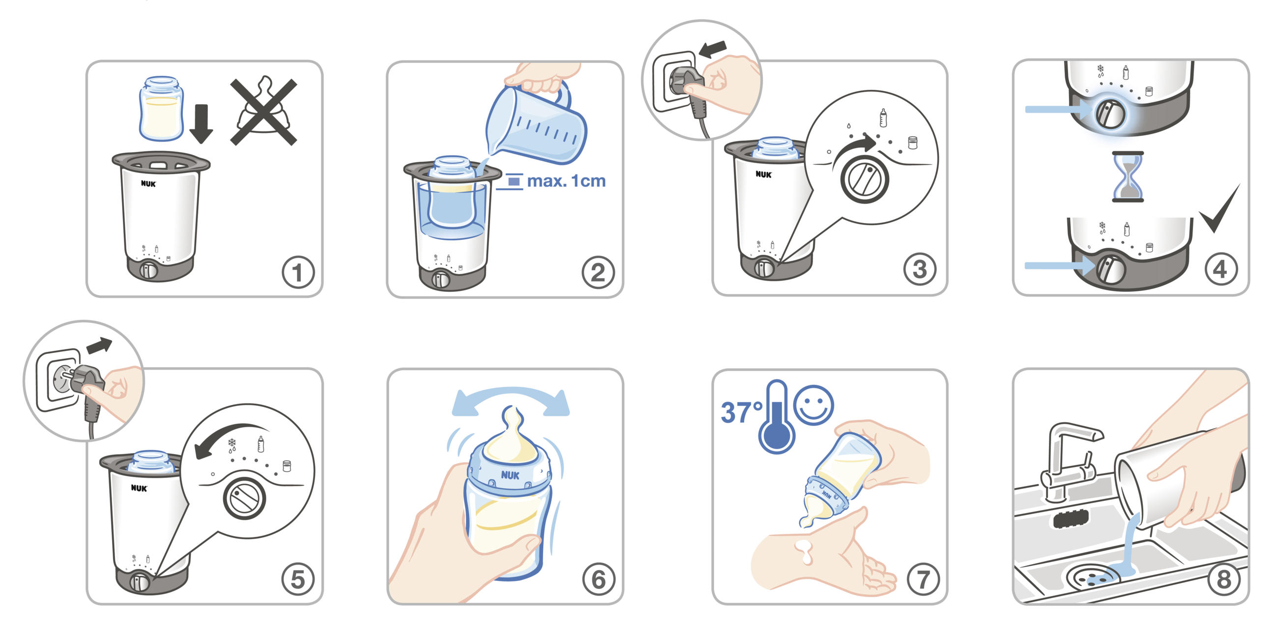 Thumbnail - NUK Babykostwärmer, Schwarz, Weiß, Kunststoff, 11.3x15.4x11.1 cm, Temperaturregler, Warmhaltefunktion, Füttern, Flaschen...