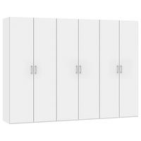 DREHTÜRENSCHRANK 303/236/59 cm 6-türig Weiß  - Chromfarben/Weiß, Design, Holzwerkstoff (303/236/59cm) - Boxxx