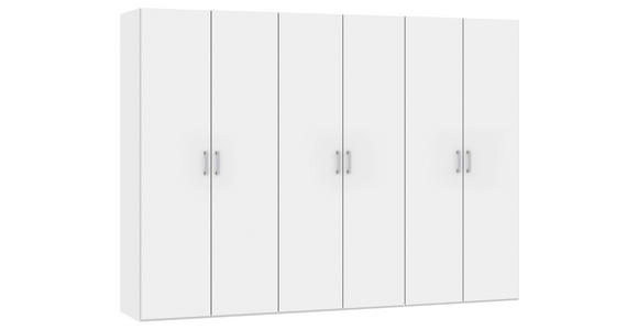 DREHTÜRENSCHRANK in Weiß - Chromfarben/Weiß, Design, Holzwerkstoff (303/236/59cm) - Carryhome
