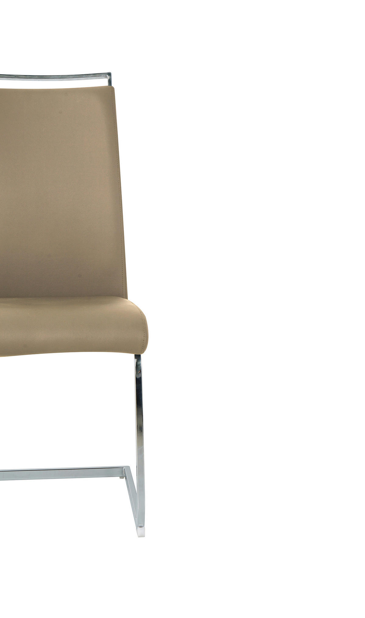 STUHL-SET 2 Stück  in Lederlook Kunststoff, Textil  - Taupe/Silberfarben, Design, Kunststoff/Textil (42/101/58cm) - Livetastic